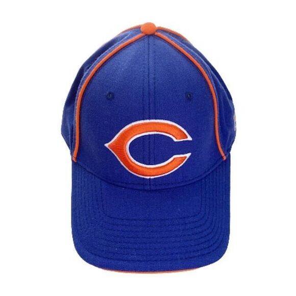 NEW Vintage Logo Chicago Bears Baseball Hat Blue Orange Wool Blend Size 7 1/4 - Picture 1 of 8